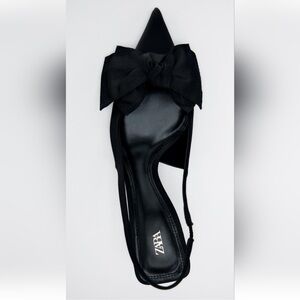 NWT ZARA SLINGBACK SHOE WITH BOW